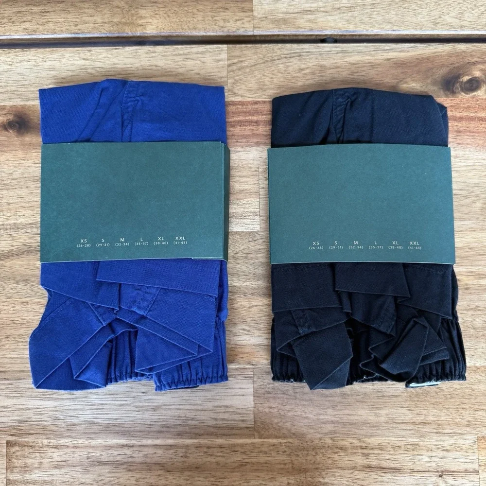 NWT Lot of 2 J Crew Broken In Boxers Mens M Underwear Navy Black Organic Cotton